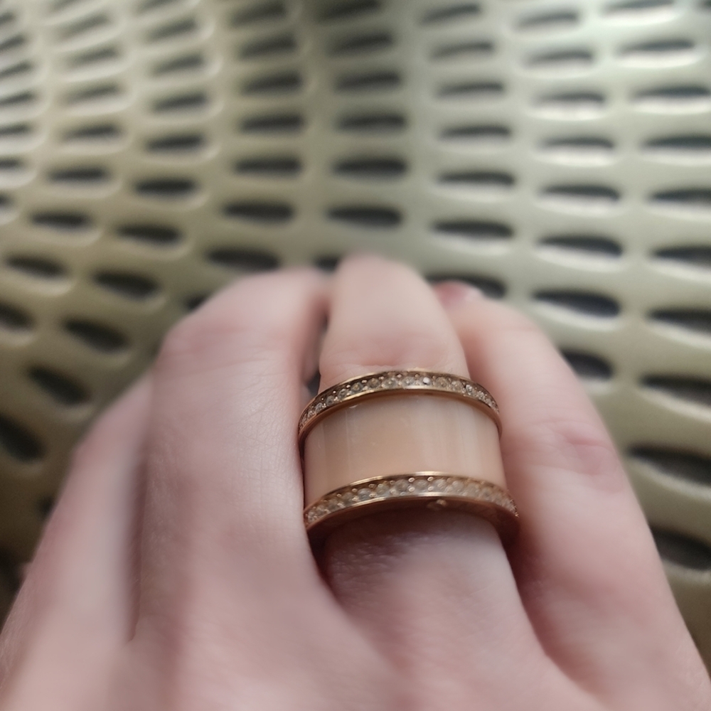 Michael Kors Rose Gold and Cream Women's Ring
